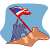 stylized image of Iwo Jima flag raising WW2